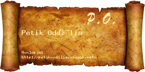 Petik Odília névjegykártya